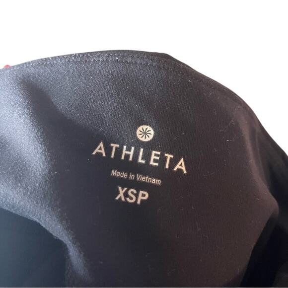 Athleta Black Moto High Rise Powerful Gleam Mesh Leggings Size XS Yoga Workout - Picture 8 of 12